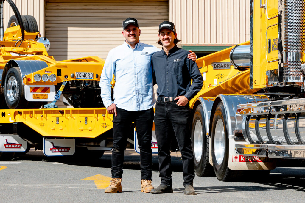 David Jnr and Michael Cornfoot from CPG Civil buying a Drake Trailer