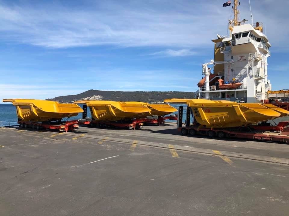 haul truck trays delivered to savage river mine