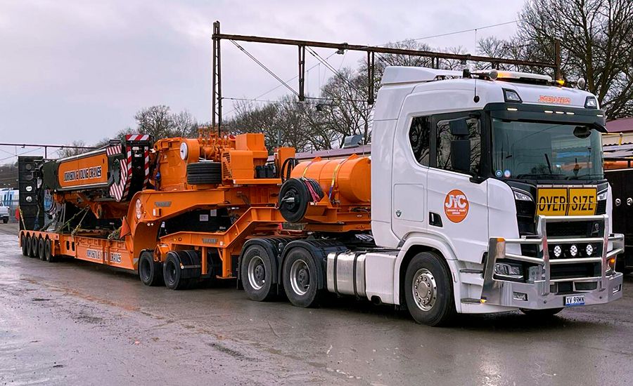 johnson young cranes trailer with load